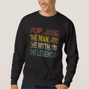 Mens Retro Pop Man Myth Legend Vintage Father's Da Sweatshirt
