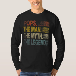 Mens Retro Pops Man Myth Legend Vintage Father's D T-Shirt