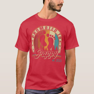 Mens Retro Promoted to Pappy Est 2023 First Time F T-Shirt