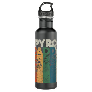 Mens Retro Pyro Daddy Pyrotechnician Father Firewo 710 Ml Water Bottle