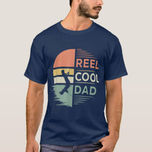 Mens Retro Reel Cool Dad Fishing Fisherman Fisher T-Shirt