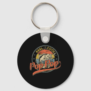 Mens Retro Reel Cool Pop Pop Fishing Fathers Day Key Ring