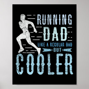 Mens Retro Running Dad Apparel Father's Day Birthd Poster