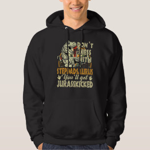 Mens Retro Stepdad Rex Saurus Father's Day Christm Hoodie