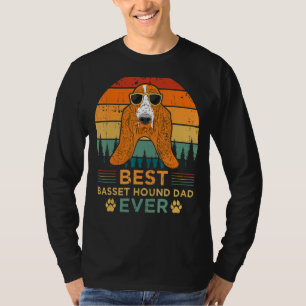 Mens Retro Style Best Basset Hound Dad Ever Father T-Shirt