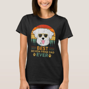 Mens Retro Style Best Bichon Frise Dad Ever Father T-Shirt