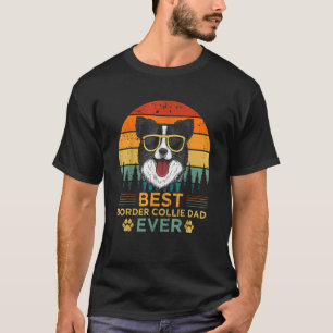 Mens Retro Style Best Border Collie Dad Ever Fathe T-Shirt