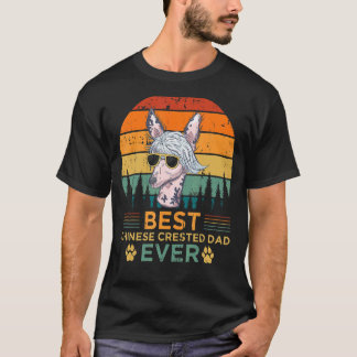 Mens Retro Style Best Chinese Crested Dad Ever Fat T-Shirt