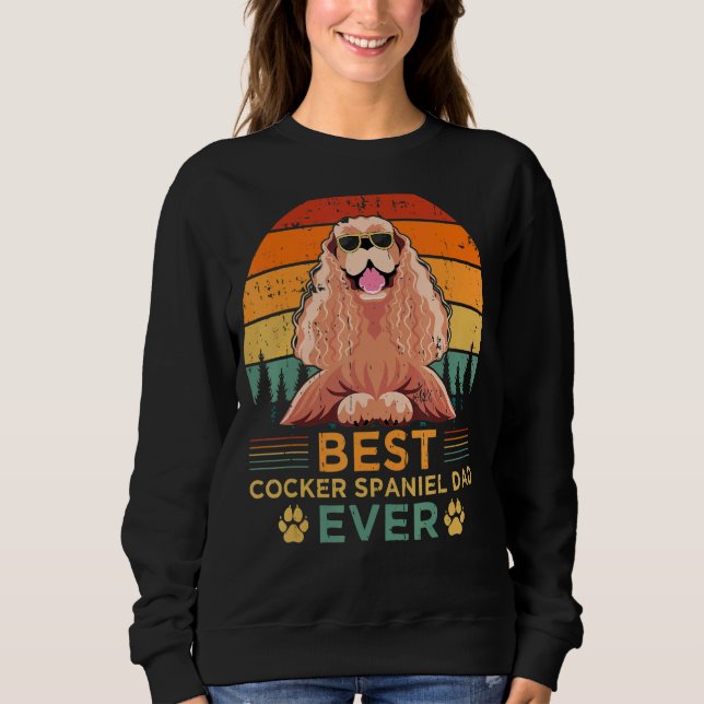 Mens Retro Style Best Cocker Spaniel Dad Ever Fath Sweatshirt (Front)