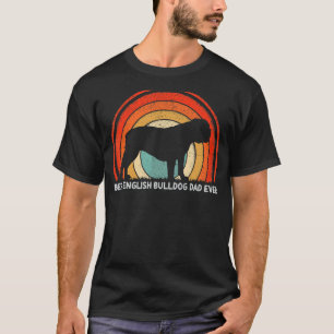 Mens Retro Style Best English Bulldog Dad Ever Fat T-Shirt