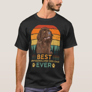 Mens Retro Style Best Newfoundland Dog Dad Ever Fa T-Shirt