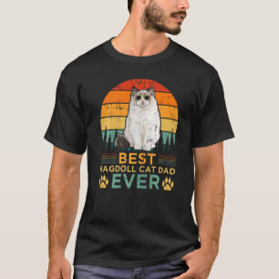 Mens Retro Style Best Ragdoll Cat Dad Ever Father  T-Shirt