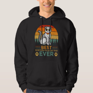 Mens Retro Style Best Scottish Fold Cat Dad Ever F Hoodie