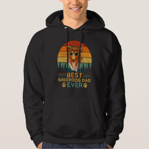 Mens Retro Style Best Sheepdog Dad Ever Father's D Hoodie