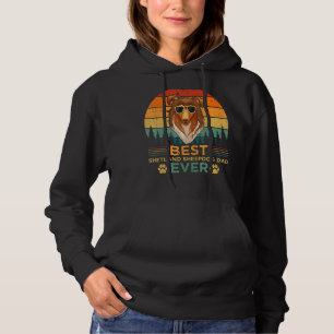 Mens Retro Style Best Shetland Sheepdog Dad Ever F Hoodie