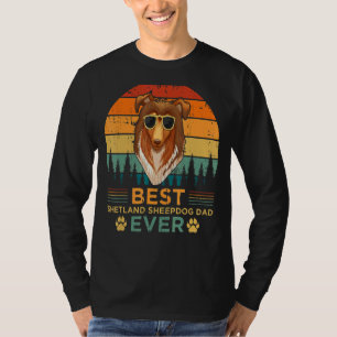Mens Retro Style Best Shetland Sheepdog Dad Ever F T-Shirt
