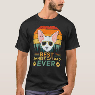 Mens Retro Style Best Siamese Cat Dad Ever Father' T-Shirt