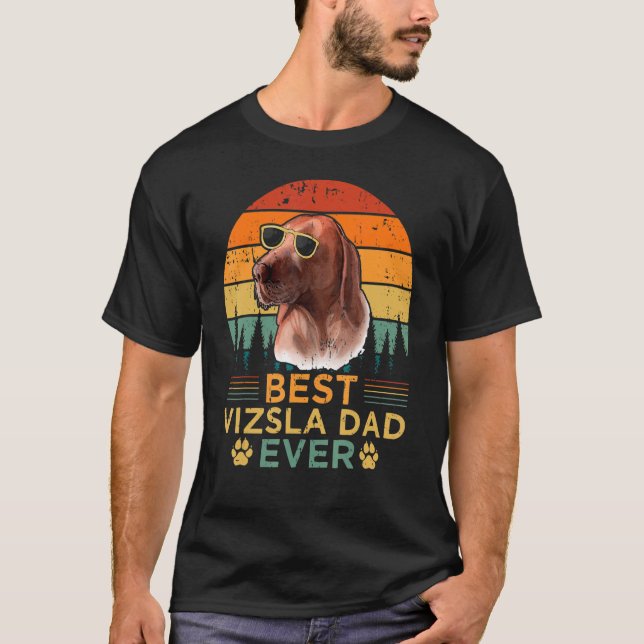 Mens Retro Style Best Vizsla Dad Ever Father's Day T-Shirt (Front)