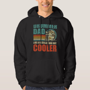 Mens Retro Style Drummer Dad Like A Regular Dad Dr Hoodie