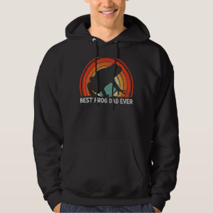 Mens Retro Style Vintage Best Frog Dad Ever Father Hoodie
