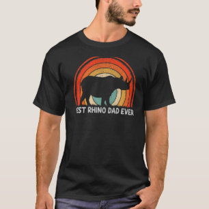 Mens Retro Style Vintage Best Rhino Dad Ever Fathe T-Shirt