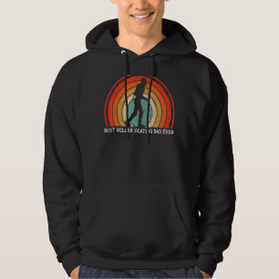 Mens Retro Style Vintage Best Roller Skating Dad E Hoodie