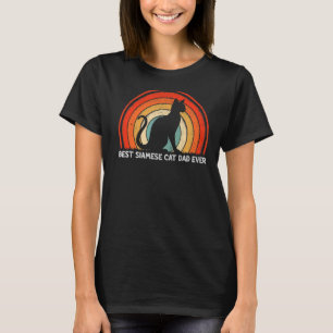 Mens Retro Style Vintage Best Siamese Cat Dad Ever T-Shirt