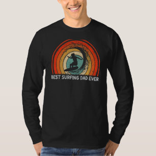 Mens Retro Style Vintage Best Surfing Dad Ever Fat T-Shirt