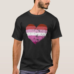 Mens Retro The Flag For The Lesbian Heart Vintage T-Shirt