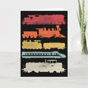 Mens Retro Trains Lovers Vintage Railroad Train Ch Card