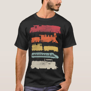 Mens Retro Trains Lovers Vintage Railroad Train Ch T-Shirt