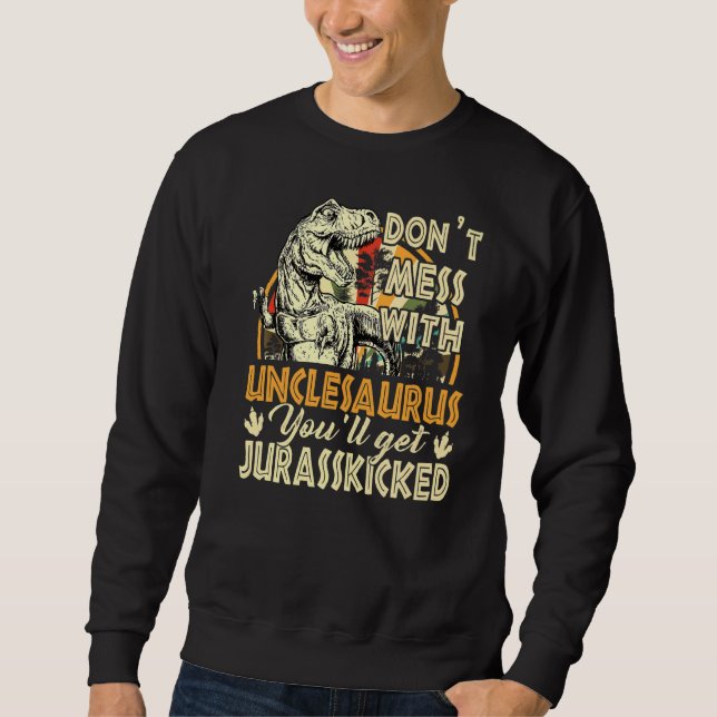 Mens Retro Uncle Rex Saurus Father's Day Christmas Sweatshirt (Front)
