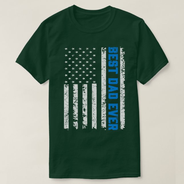 Mens Retro US Best Dad Ever 4th Of July Father's D T-Shirt (Design Front)