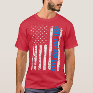 Mens Retro US Best Pop Pop Ever 4th Of July Father T-Shirt
