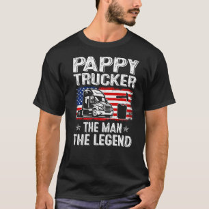 Mens Retro Us Flag Father's Day Pappy Trucker The T-Shirt