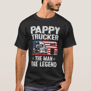 Mens Retro Us Flag Father's Day Pappy Trucker The  T-Shirt