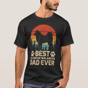 Mens Retro Vintage Best Alaskan Malamute Dad Ever T-Shirt