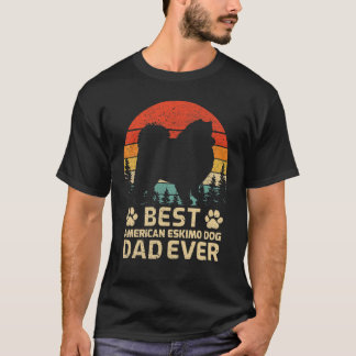 Mens Retro Vintage Best American Eskimo Dad Ever F T-Shirt