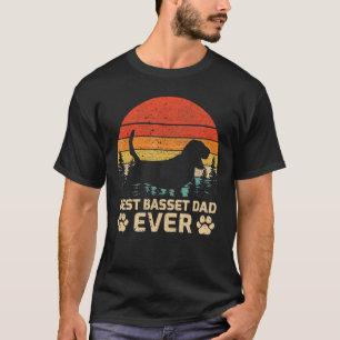 Mens Retro Vintage Best Basset Dad Ever Father's D T-Shirt