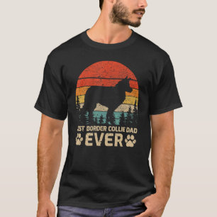 Mens Retro Vintage Best Border Collie Dad Ever Fat T-Shirt