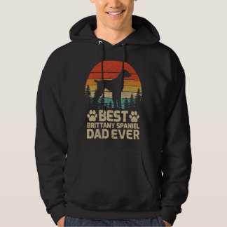Mens Retro Vintage Best Brittany Spaniel Dad Ever Hoodie