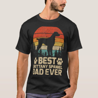 Mens Retro Vintage Best Brittany Spaniel Dad Ever  T-Shirt