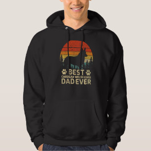 Mens Retro Vintage Best Cardigan Welsh Corgi Dad E Hoodie