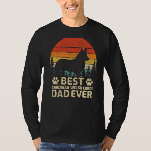 Mens Retro Vintage Best Cardigan Welsh Corgi Dad E T-Shirt