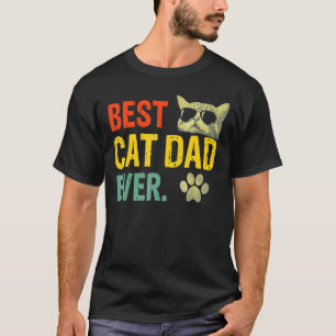 Mens Retro Vintage Best Cat Dad Ever Cat Daddy Fa T-Shirt