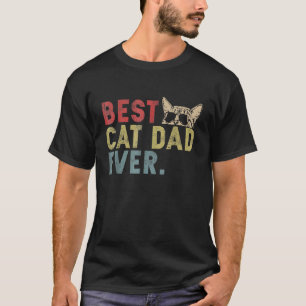 Mens Retro Vintage Best Cat Dad Ever Cat Daddy Fat T-Shirt