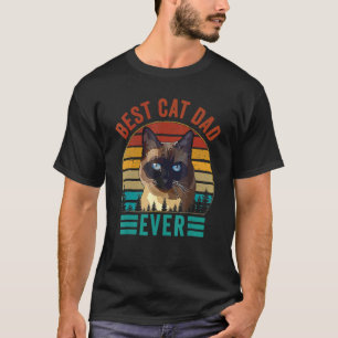 Mens Retro Vintage Best Cat Dad Ever Fathers Day S T-Shirt