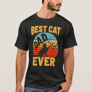Mens Retro Vintage Best Cat Dad Ever Fist Bump Fa T-Shirt