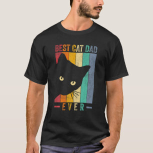 Mens Retro Vintage Best Cat Dad Ever Funny Cat Dad T-Shirt
