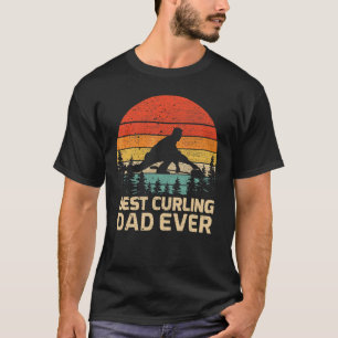 Mens Retro Vintage Best Curling Dad Ever Father's  T-Shirt